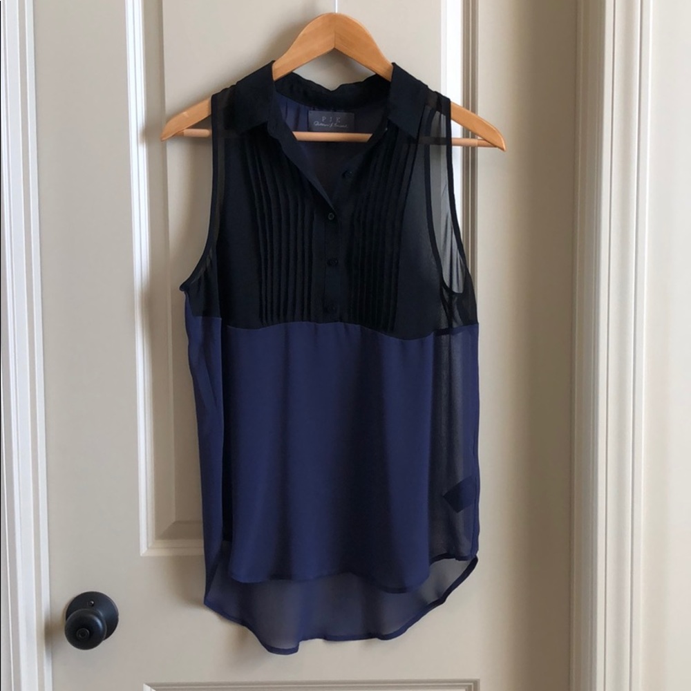 Pjk Sheer Color Block Top - image 1